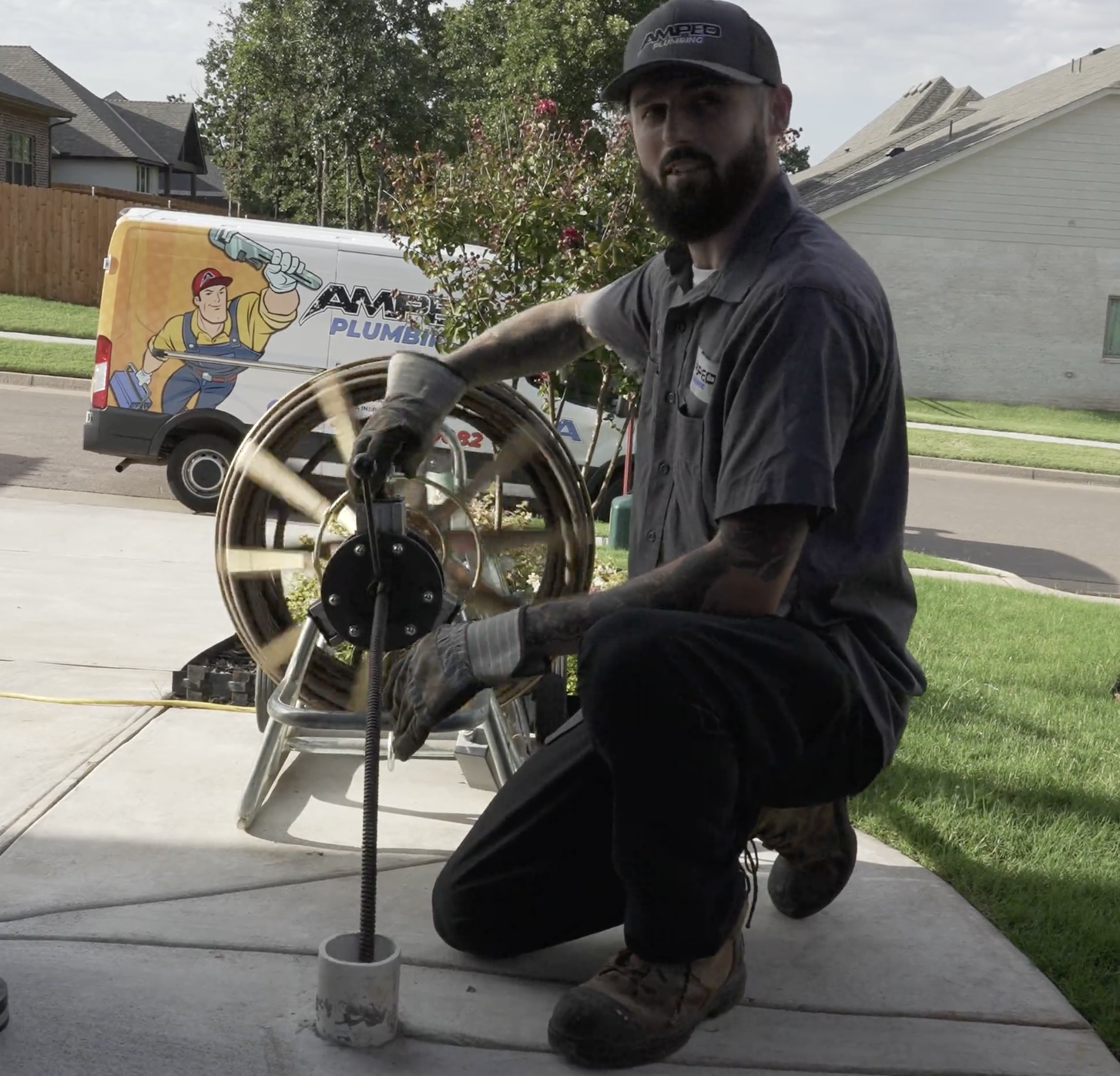 Plumber Performing Drain Cleaning Services in Moore, OK